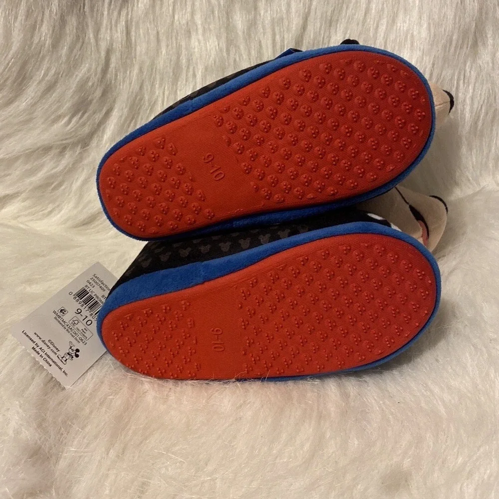 Disney Junior Mickey Mouse Slippers Toddler Boy's Size 9-10 Slip On Shoes